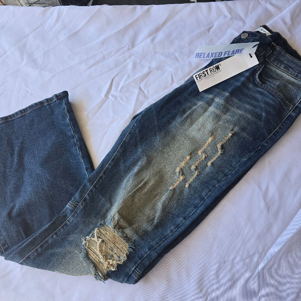 First Row Relaxed Flare Jeans 36x33